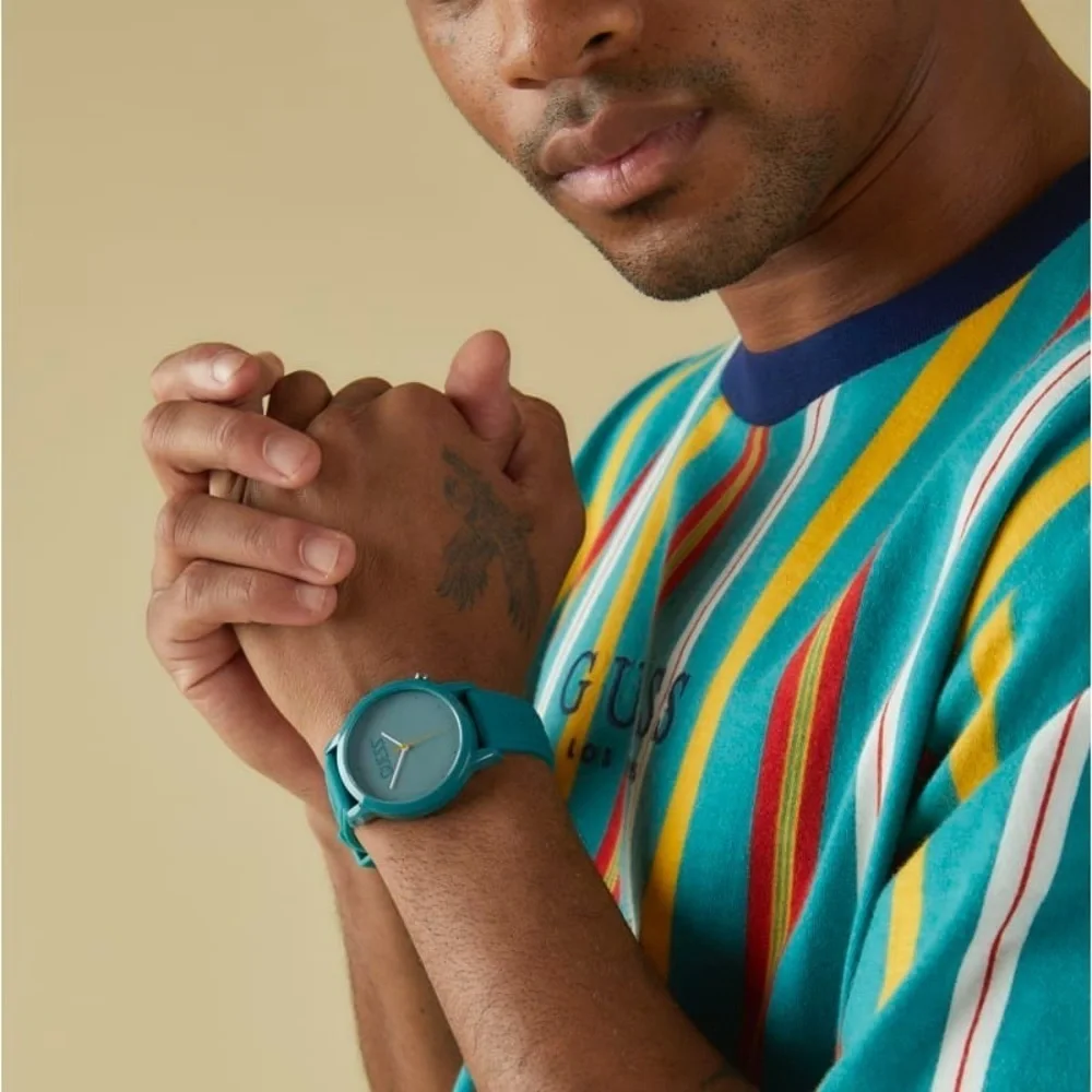 GUESS Blue Case Turquoise Silicone UNISEX Watch